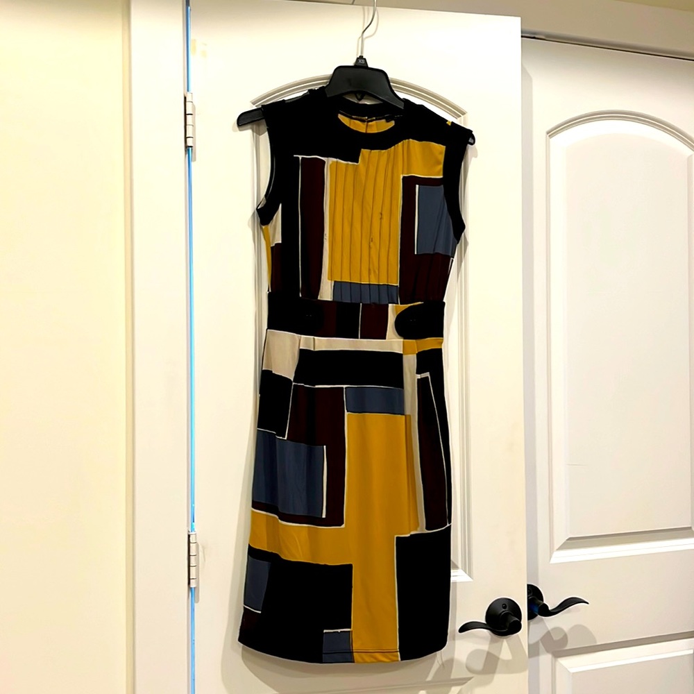 MNG Suit retro style geometric pattern dress